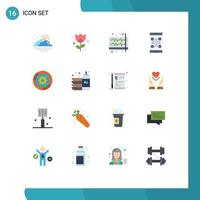 Universal Icon Symbols Group of 16 Modern Flat Colors of scanner qr audio payment wave Editable Pack of Creative Vector Design Elements