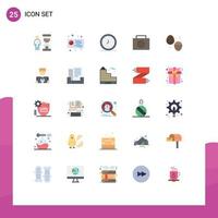 Universal Icon Symbols Group of 25 Modern Flat Colors of food chocolate egg alarm suitcase timer Editable Vector Design Elements