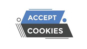 Accept cookies button web banner templates. Vector Illustration