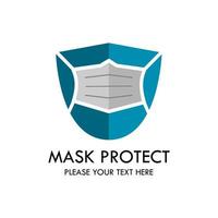 Maskprotect logo design template illustration.  This is good for medical vector
