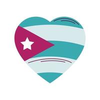 cuban flag in heart vector