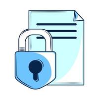 padlock data cybersecurity vector