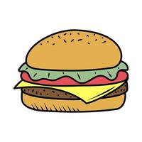 burger food minimalist vector
