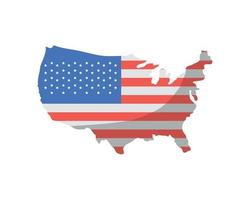 US map and flag vector
