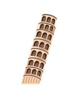 torre de pisa en italia vector