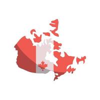 canadá mapa y bandera vector