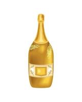 botella de champán de oro vector