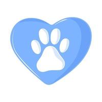 paw in heart vector