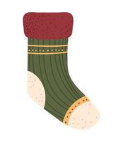 christmas green stocking vector