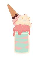 milkshake with icecream vector