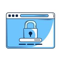 Ciberseguridad de inicio de sesión en el sitio web vector