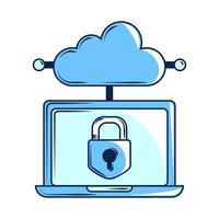 laptop storage cybersecurity vector