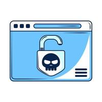 sitio web ataque virus ciberseguridad vector