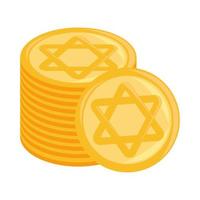 hanukkah gold coins vector