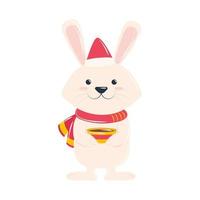 rabbit christmas character vector