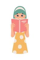 girl reading a book vector