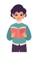 boy reading a book vector