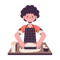 man cooking a bread vector