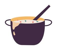 cooking soup pot vector