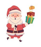 santa claus con regalos vector