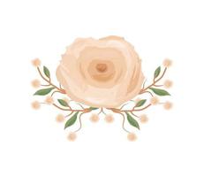 flower with branches boho style vector