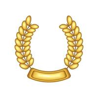 golden laurel badge vector