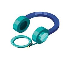 isometric headphones icon vector