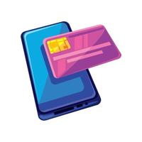 phone and credit card vector