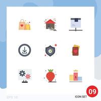 User Interface Pack of 9 Basic Flat Colors of store business power apps product Editable Vector Design Elements