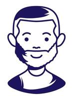 bearded man line style vector