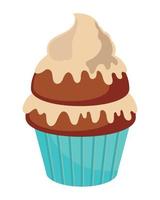 cupcake dessert icon vector