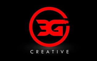 diseño de logotipo de letra de pincel rojo bg. logotipo de icono de letras cepilladas creativas. vector