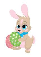 rabbit with egg happy easter vector