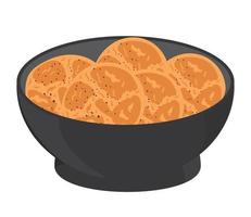 galletas de arroz en plato vector