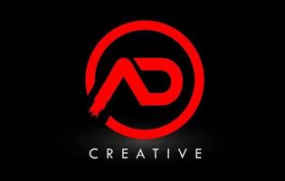 diseño de logotipo de letra de pincel de anuncio rojo. logotipo de icono de letras cepilladas creativas. vector