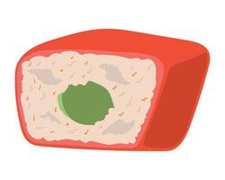 sushi de arroz y pescado vector
