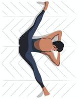 The girl is engaged in yoga meditates sitting on the twine vector