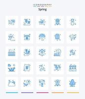 Creative Spring 25 Blue icon pack  Such As vegetable. food. animal. sun flower. seed vector