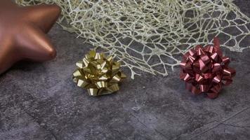 Christmas composition from Christmas decorations on a black background. video