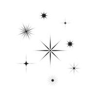 icono de estrella estrellas centelleantes. destellos, explosión brillante. Ilustración vectorial sobre fondo blanco. vector