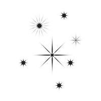 icono de estrella estrellas centelleantes. destellos, explosión brillante. Ilustración vectorial sobre fondo blanco. vector