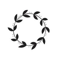 Artistic floral round frame flat design art decoration vector illustration.