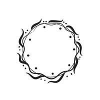 Artistic floral round frame flat design art decoration vector illustration.