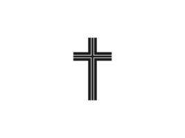 Christian cross icon vector illustration on white background