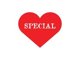 Special typography in red heart shape on white background. vector