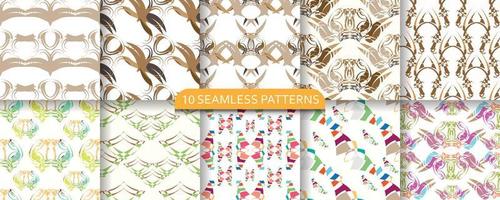 Set of seamless pattern. abstract shapes. packaging, wallpaper, design for textiles, vector