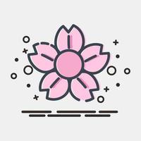 Icon chinese blossom. Chinese New Year celebration elements. Icons in MBE style. Good for prints, posters, logo, party decoration, greeting card, etc. vector