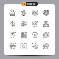 Outline Pack of 16 Universal Symbols of career direction halloween setting hosting Editable Vector Design Elements