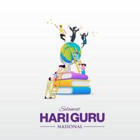 Selamat Hari Guru Nasional. translation, Happy Indonesian National Teachers day. vector Illustration. Suitable for greeting card, poster and banner