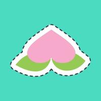 Sticker line cut peach. Chinese New Year celebration elements. Good for prints, posters, logo, party decoration, greeting card, etc. vector